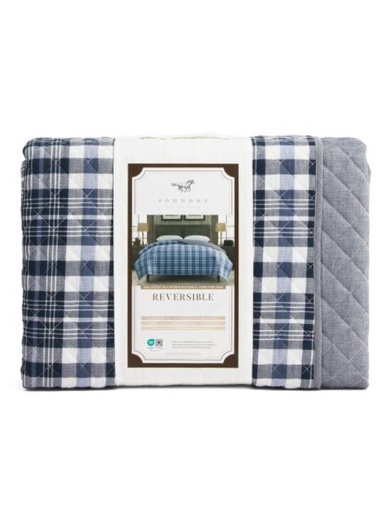 The Foundry Supply Co. Other - FOUNDRY Blue & White Cotton Reversible Quilt